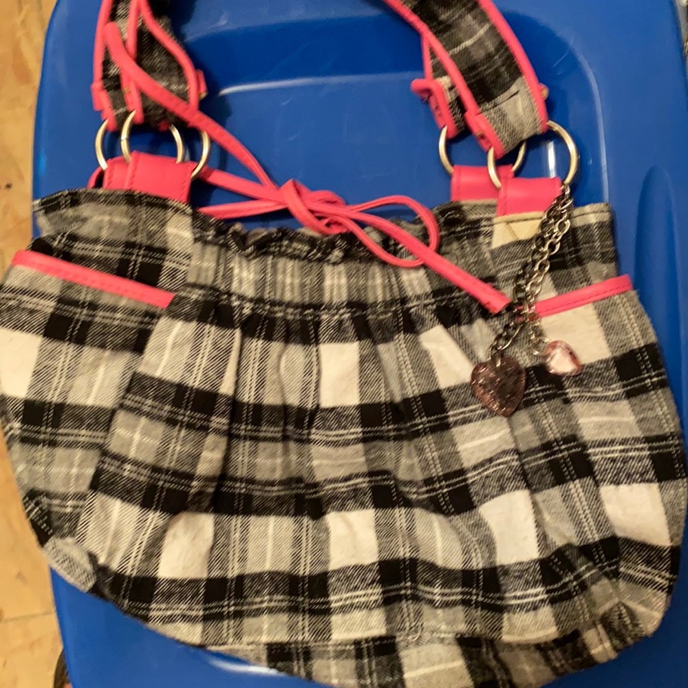 Tween styled Black and white flannel purse
